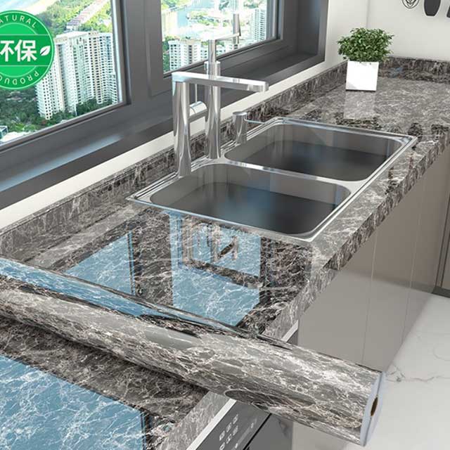(60CM*3M) Marble Kitchen Oil-Proof Wallpaper – Waterproof Self-Adhesive Countertop & Cabinet Wall Sticker