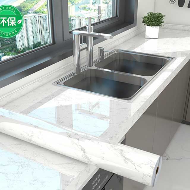 (60CM*3M) Marble Kitchen Oil-Proof Wallpaper – Waterproof Self-Adhesive Countertop & Cabinet Wall Sticker