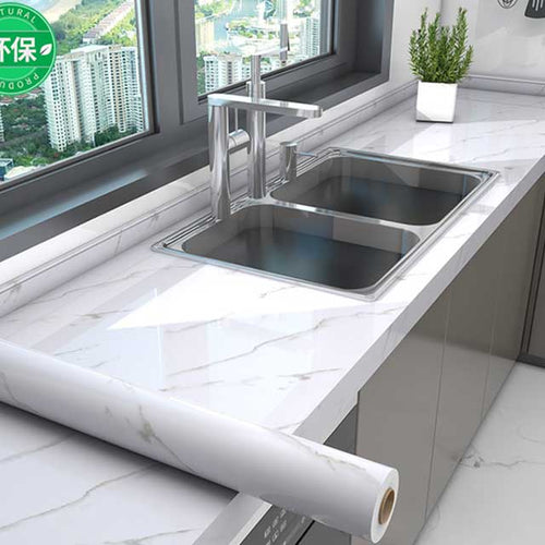 (60CM*3M) Marble Kitchen Oil-Proof Wallpaper – Waterproof Self-Adhesive Countertop & Cabinet Wall Sticker